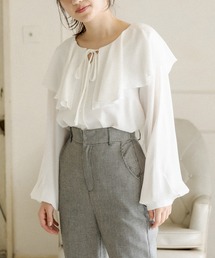 OLIVE des OLIVE | ケープカラーラッフルブラウス(シャツ/ブラウス)