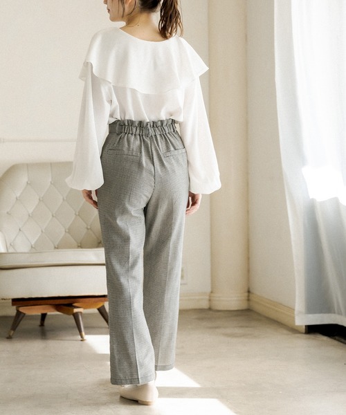 OLIVE des OLIVE（オリーブデオリーブ）の「ケープカラーラッフルブラウス（シャツ/ブラウス・レディース・ブラウン/オフホワイト/ライトベージュ・FREE）」の15枚目の写真