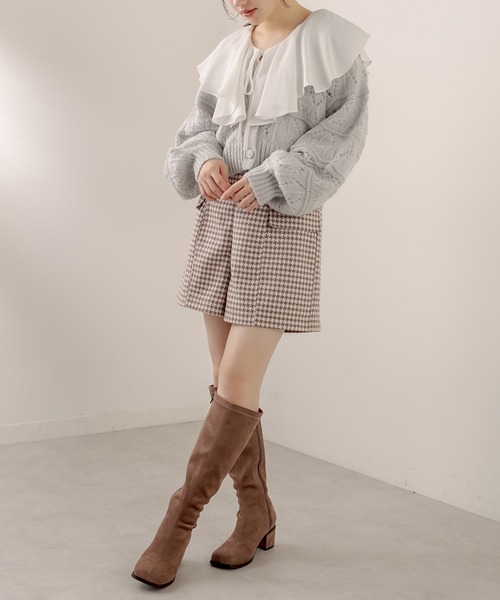 OLIVE des OLIVE（オリーブデオリーブ）の「ケープカラーラッフルブラウス（シャツ/ブラウス・レディース・ブラウン/オフホワイト/ライトベージュ・FREE）」の6枚目の写真