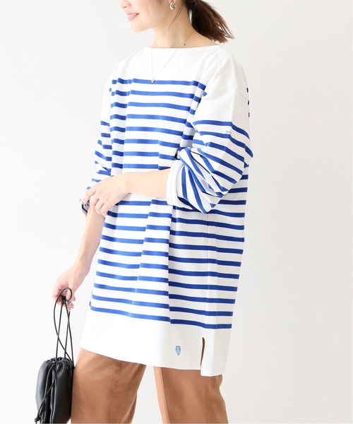 SLOBE IENA（スローブイエナ）の「【ORCIVAL/オーシバル】 BOAT NECK L/Sカットソー【手洗い可】◆（Tシャツ/カットソー・レディース・ベージュ/ホワイト・FREE）」の3枚目の写真