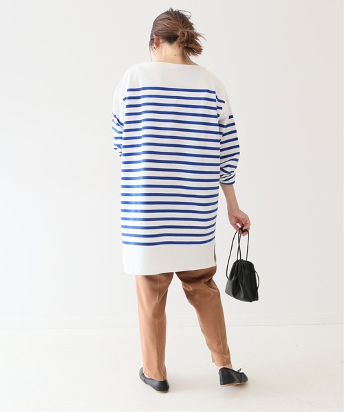 SLOBE IENA（スローブイエナ）の「【ORCIVAL/オーシバル】 BOAT NECK L/Sカットソー【手洗い可】◆（Tシャツ/カットソー・レディース・ベージュ/ホワイト・FREE）」の5枚目の写真