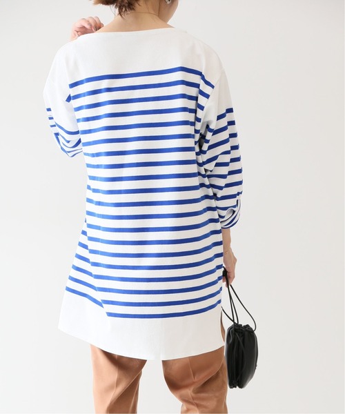 SLOBE IENA（スローブイエナ）の「【ORCIVAL/オーシバル】 BOAT NECK L/Sカットソー【手洗い可】◆（Tシャツ/カットソー・レディース・ベージュ/ホワイト・FREE）」の6枚目の写真