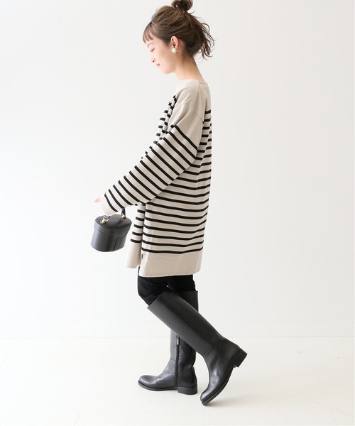 SLOBE IENA（スローブイエナ）の「【ORCIVAL/オーシバル】 BOAT NECK L/Sカットソー【手洗い可】◆（Tシャツ/カットソー・レディース・ベージュ/ホワイト・FREE）」の9枚目の写真