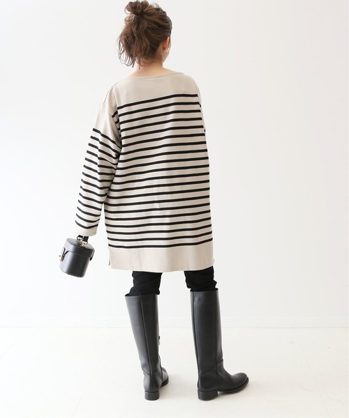 SLOBE IENA（スローブイエナ）の「【ORCIVAL/オーシバル】 BOAT NECK L/Sカットソー【手洗い可】◆（Tシャツ/カットソー・レディース・ベージュ/ホワイト・FREE）」の10枚目の写真