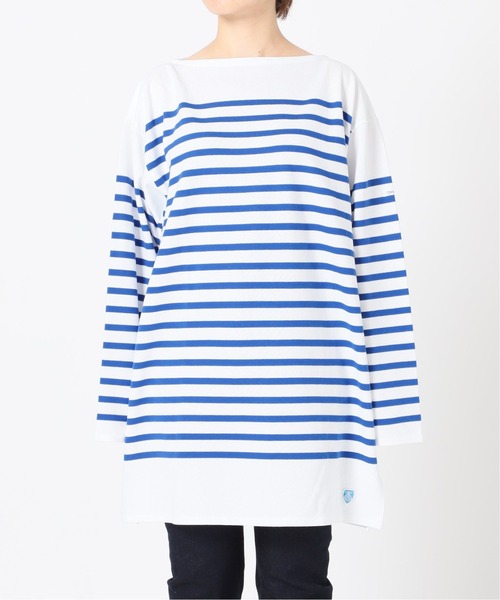 SLOBE IENA（スローブイエナ）の「【ORCIVAL/オーシバル】 BOAT NECK L/Sカットソー【手洗い可】◆（Tシャツ/カットソー・レディース・ベージュ/ホワイト・FREE）」の12枚目の写真