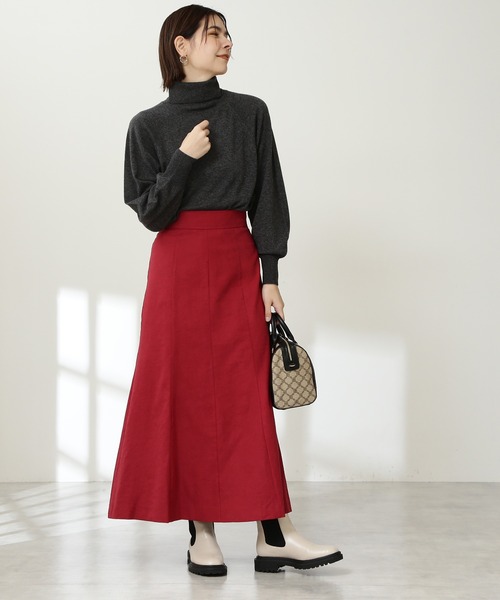 N.(N. Natural Beauty Basic)(エヌエヌナチュラルビューティーベーシック)の「◆パールボタンタートルネックニット(ニット/セーター・レディース・チャコールグレー/ネイビー/オフホワイト/イエロー・MEDIUM)」の14枚目の写真