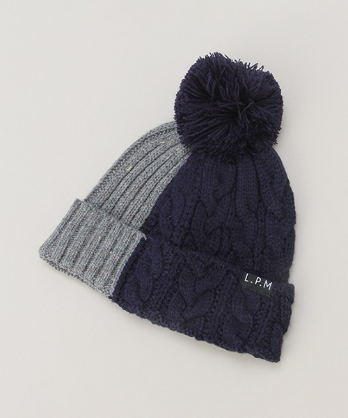 Love&Peace&Money（ラブアンドピースアンドマネー）の「色切替帽子（ニットキャップ/ビーニー・キッズ・グレー/ネイビー・L(52-56cm)/M(48-52cm)）」の3枚目の写真