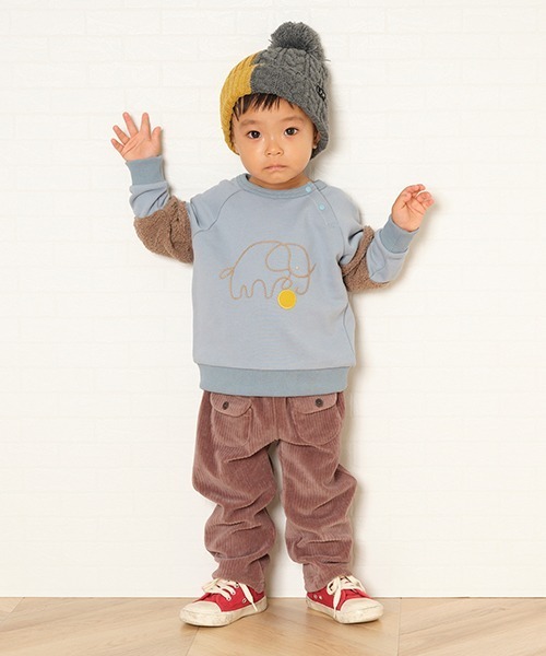 Love&Peace&Money（ラブアンドピースアンドマネー）の「色切替帽子（ニットキャップ/ビーニー・キッズ・グレー/ネイビー・L(52-56cm)/M(48-52cm)）」の10枚目の写真