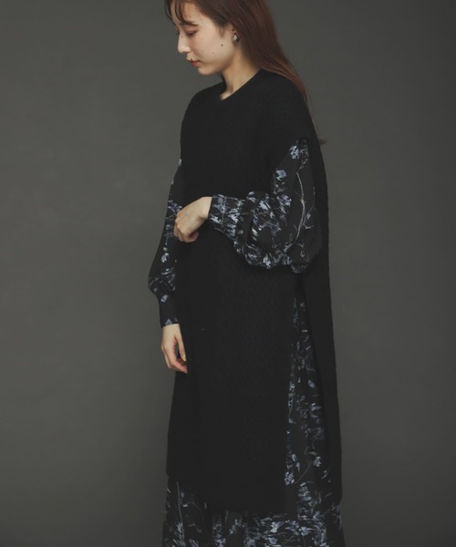 SENSE OF PLACE by URBAN RESEARCH（センスオブプレイスバイアーバンリサーチ）の「ストレッチアルパカケーブルロングベスト（ベスト・レディース・ブラック/アイボリー/ピンクベージュ・ONE）」の7枚目の写真