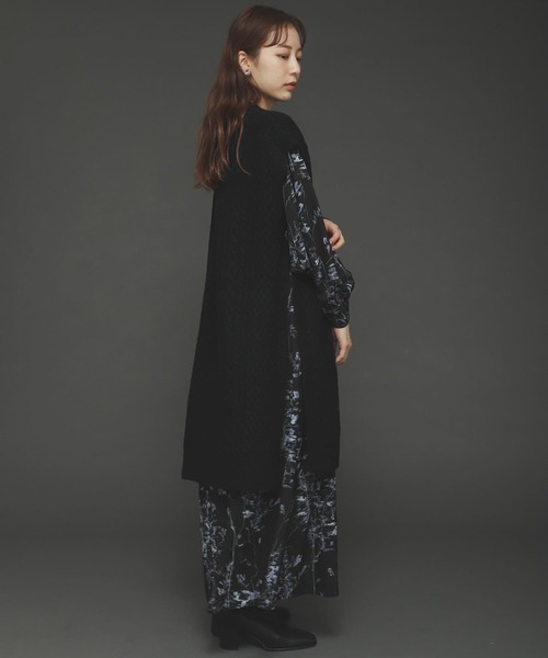 SENSE OF PLACE by URBAN RESEARCH（センスオブプレイスバイアーバンリサーチ）の「ストレッチアルパカケーブルロングベスト（ベスト・レディース・ブラック/アイボリー/ピンクベージュ・ONE）」の18枚目の写真