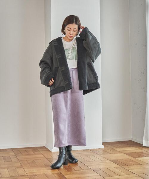 coen（コーエン）の「フェイクムートンジャケット（ムートンコート・レディース・ブラック/ダークブラウン・FREE）」の9枚目の写真