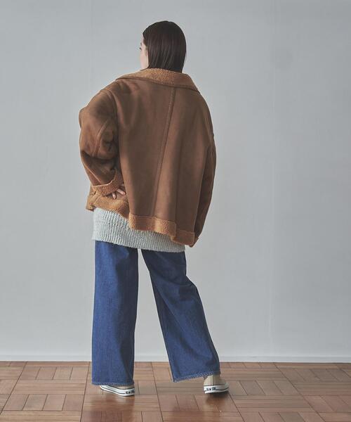 coen（コーエン）の「フェイクムートンジャケット（ムートンコート・レディース・ブラック/ダークブラウン・FREE）」の12枚目の写真