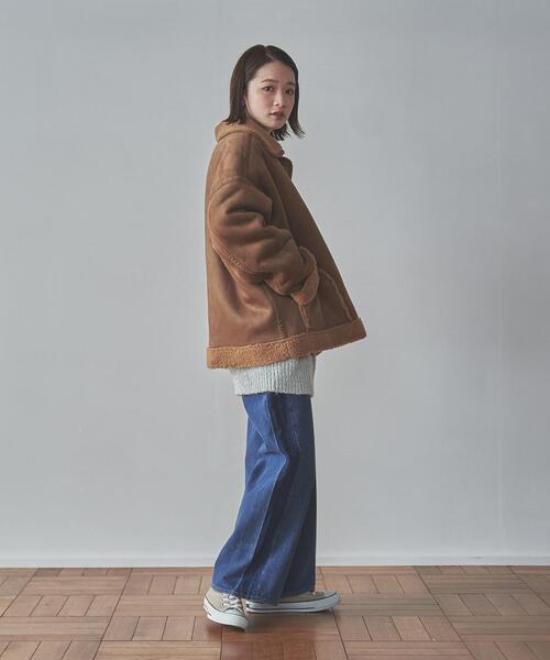 coen（コーエン）の「フェイクムートンジャケット（ムートンコート・レディース・ブラック/ダークブラウン・FREE）」の13枚目の写真