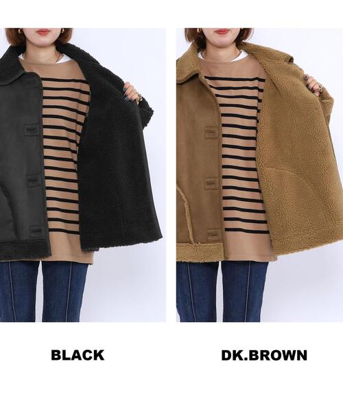 coen（コーエン）の「フェイクムートンジャケット（ムートンコート・レディース・ブラック/ダークブラウン・FREE）」の22枚目の写真