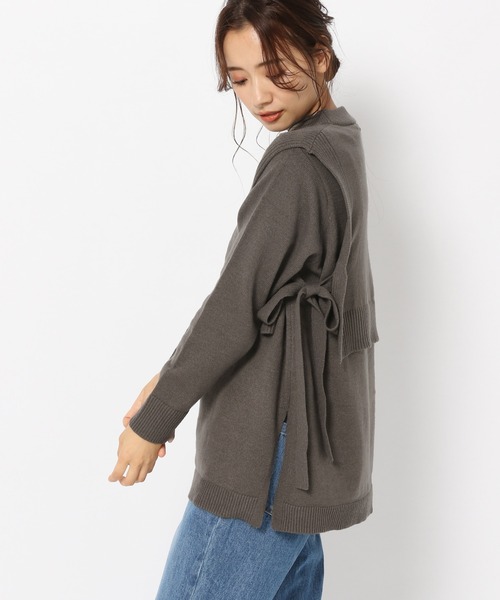 mysty woman（ミスティウーマン）の「ベストセットレイヤードニット 239011（ニット/セーター・レディース・オフホワイト/チャコール/モカ・FREE）」の10枚目の写真