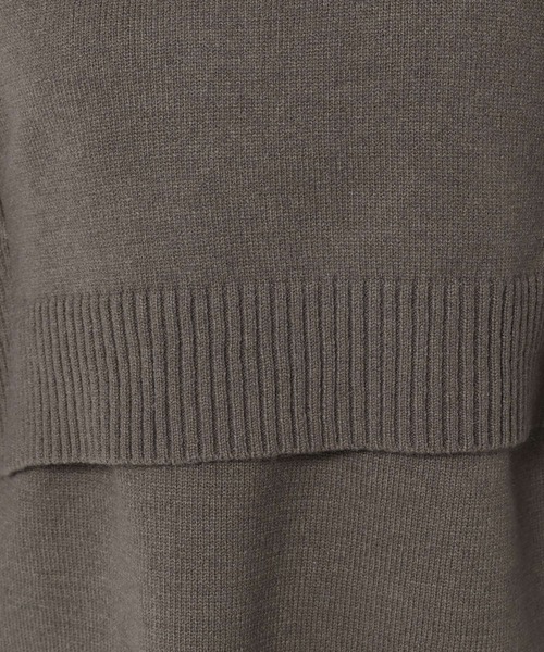 mysty woman（ミスティウーマン）の「ベストセットレイヤードニット 239011（ニット/セーター・レディース・オフホワイト/チャコール/モカ・FREE）」の9枚目の写真