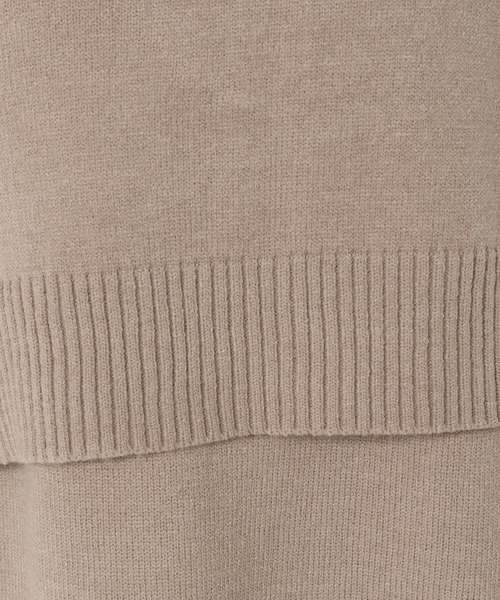 mysty woman（ミスティウーマン）の「ベストセットレイヤードニット 239011（ニット/セーター・レディース・オフホワイト/チャコール/モカ・FREE）」の6枚目の写真