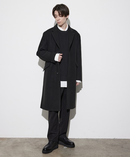 JUNRED（ジュンレッド）の「ソフトメルトンチェスターコート（チェスターコート・メンズ・ブラック/ダークブラウン/キナリ・LL/S/M/L）」の14枚目の写真