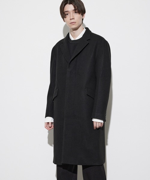 JUNRED（ジュンレッド）の「ソフトメルトンチェスターコート（チェスターコート・メンズ・ブラック/ダークブラウン/キナリ・LL/S/M/L）」の6枚目の写真