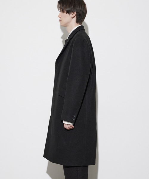 JUNRED（ジュンレッド）の「ソフトメルトンチェスターコート（チェスターコート・メンズ・ブラック/ダークブラウン/キナリ・LL/S/M/L）」の4枚目の写真