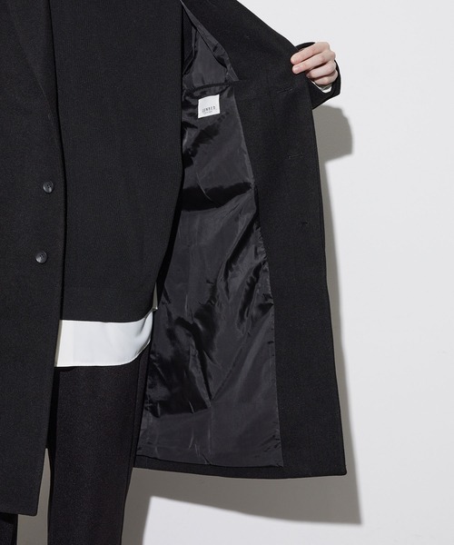 JUNRED（ジュンレッド）の「ソフトメルトンチェスターコート（チェスターコート・メンズ・ブラック/ダークブラウン/キナリ・LL/S/M/L）」の7枚目の写真