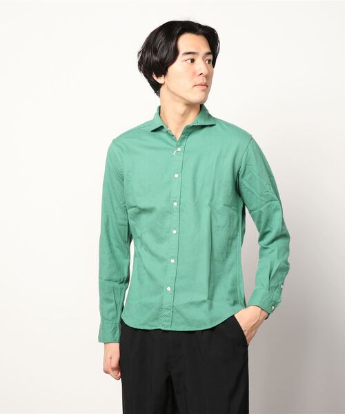 cathy jane（キャシージェーン）の「Cathy Jane/キャシージェーン/スラッシュカラーシャツ（シャツ/ブラウス・メンズ・インディゴブルー/グリーン/ホワイト・MEDIUM/LARGE/X-LARGE）」の3枚目の写真