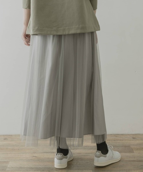 F by ROSSO（エフバイロッソ）の「F by ROSSO　チュールスカート（スカート・レディース・グレー/チェック・36/38）」の5枚目の写真