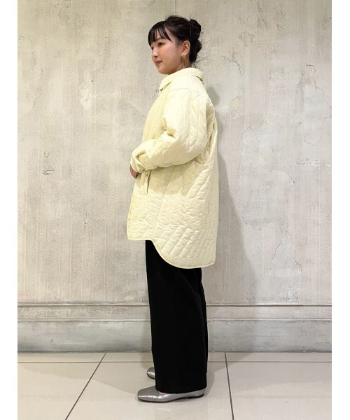 BEARDSLEY(ビアズリー)の「軽くてあたたかい ストールとあわせて人気 キルトCPOジャケット(ブルゾン・レディース・ブラック/アイボリー・FREE)」の18枚目の写真