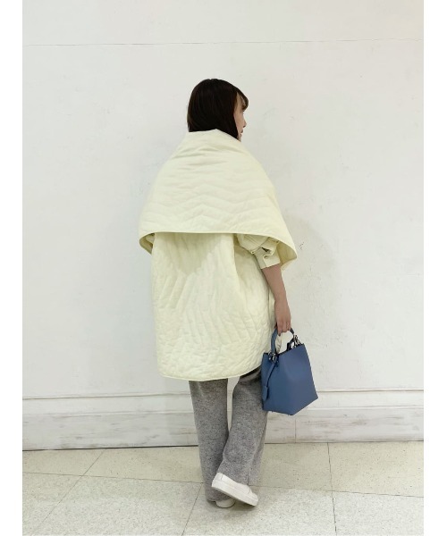BEARDSLEY(ビアズリー)の「軽くてあたたかい ストールとあわせて人気 キルトCPOジャケット(ブルゾン・レディース・ブラック/アイボリー・FREE)」の20枚目の写真