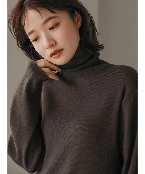 AMERICAN HOLIC(アメリカンホリック)の「リブタートルネックプルオーバー(ニット/セーター・レディース・ブラウン/ブラック/ブルーグリーン/オフホワイト・S/L/M)」の21枚目の写真