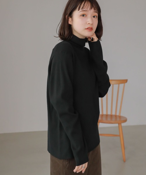 AMERICAN HOLIC(アメリカンホリック)の「リブタートルネックプルオーバー(ニット/セーター・レディース・ブラウン/ブラック/ブルーグリーン/オフホワイト・S/L/M)」の3枚目の写真