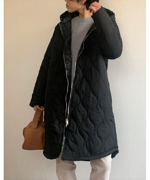 Ritzy（リッツィー）の「2way軽量アウター 中綿キルティングライトアウター（ダウンジャケット/コート・レディース・ブラック/カーキ/ネイビー・FREE）」の22枚目の写真