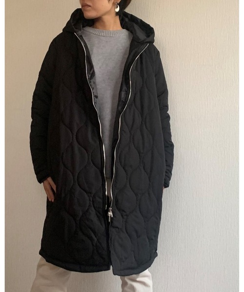 Ritzy（リッツィー）の「2way軽量アウター 中綿キルティングライトアウター（ダウンジャケット/コート・レディース・ブラック/カーキ/ネイビー・FREE）」の4枚目の写真