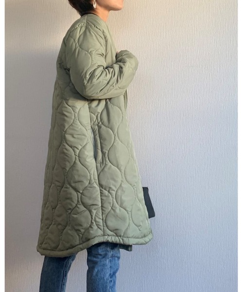 Ritzy（リッツィー）の「2way軽量アウター 中綿キルティングライトアウター（ダウンジャケット/コート・レディース・ブラック/カーキ/ネイビー・FREE）」の5枚目の写真