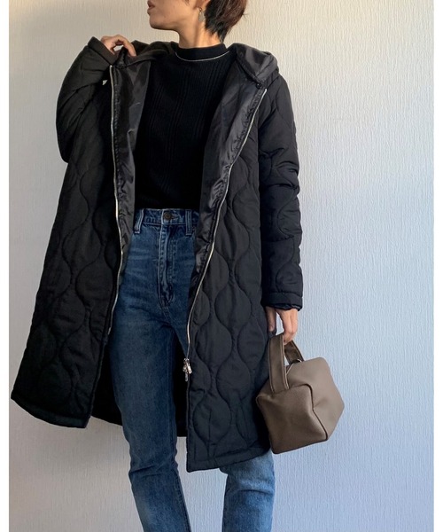 Ritzy（リッツィー）の「2way軽量アウター 中綿キルティングライトアウター（ダウンジャケット/コート・レディース・ブラック/カーキ/ネイビー・FREE）」の17枚目の写真