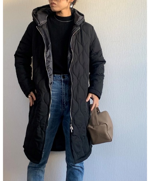 Ritzy（リッツィー）の「2way軽量アウター 中綿キルティングライトアウター（ダウンジャケット/コート・レディース・ブラック/カーキ/ネイビー・FREE）」の14枚目の写真