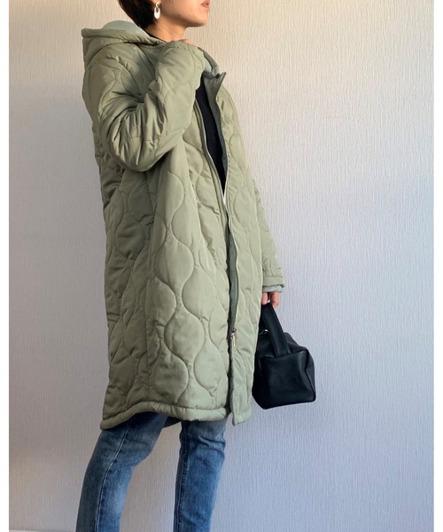 Ritzy（リッツィー）の「2way軽量アウター 中綿キルティングライトアウター（ダウンジャケット/コート・レディース・ブラック/カーキ/ネイビー・FREE）」の8枚目の写真