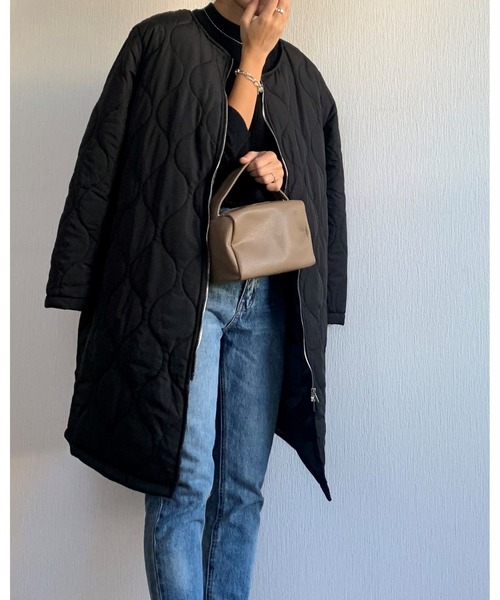 Ritzy（リッツィー）の「2way軽量アウター 中綿キルティングライトアウター（ダウンジャケット/コート・レディース・ブラック/カーキ/ネイビー・FREE）」の13枚目の写真