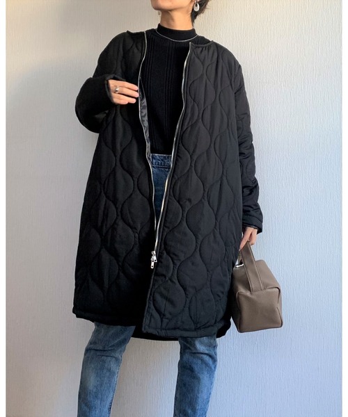 Ritzy（リッツィー）の「2way軽量アウター 中綿キルティングライトアウター（ダウンジャケット/コート・レディース・ブラック/カーキ/ネイビー・FREE）」の16枚目の写真