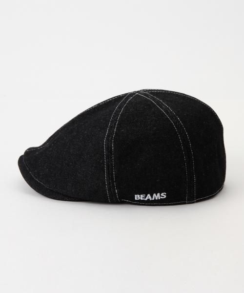 BEAMS(ビームス)の「BEAMS / 6パネル デニム ハンチング(ハンチング/ベレー帽・メンズ・ブラック/インディゴブルー・ONE SIZE)」の3枚目の写真