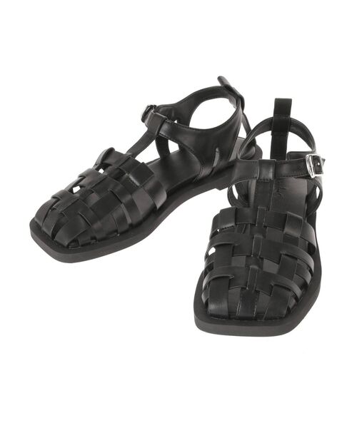 Ungrid（アングリッド）の「フェイクレザーグルカサンダル（サンダル・レディース・ブラック/オフホワイト・S/M/L）」の12枚目の写真