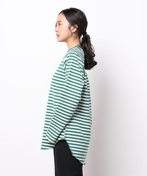 Shelly island（シェリーアイランド）の「ボーダーラグランロンTee（Tシャツ/カットソー・レディース・ブラック/ベージュ/グリーン・FREE）」の21枚目の写真