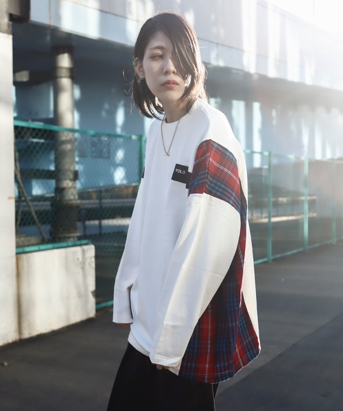 AFYF(エーエフワイエフ)の「裏毛SIDE CHECK SWEAT/ビッグシルエット 裏毛 サイドチェックスウェット/トレーナー(スウェット・メンズ・その他/その他1/その他2・FREE)」の1枚目の写真