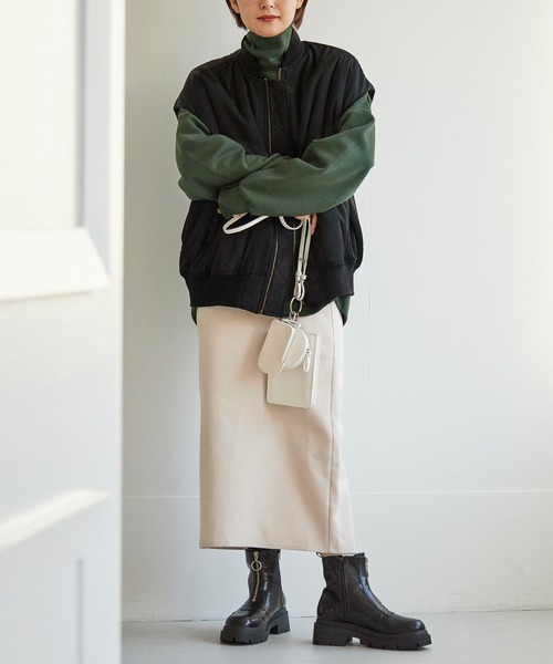 Heather（ヘザー）の「MA-1ベスト  262846（MA-1・レディース・オリーブ/ブラック・FREE）」の3枚目の写真