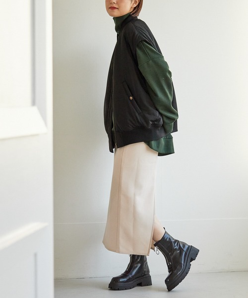 Heather（ヘザー）の「MA-1ベスト  262846（MA-1・レディース・オリーブ/ブラック・FREE）」の6枚目の写真