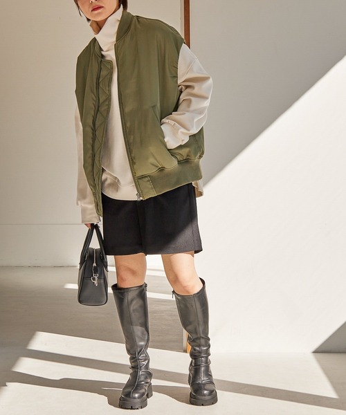 Heather（ヘザー）の「MA-1ベスト  262846（MA-1・レディース・オリーブ/ブラック・FREE）」の8枚目の写真