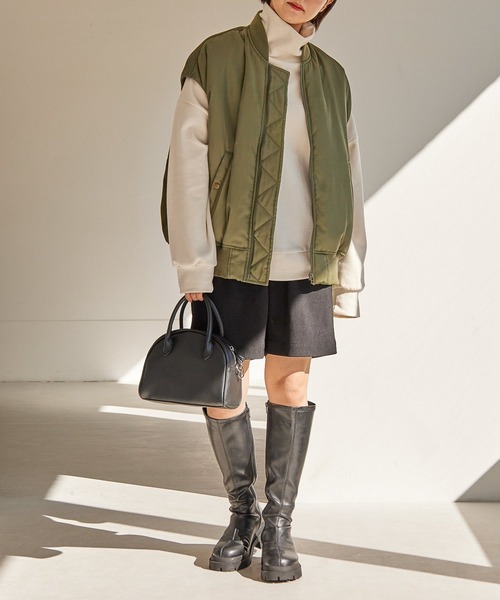 Heather（ヘザー）の「MA-1ベスト  262846（MA-1・レディース・オリーブ/ブラック・FREE）」の9枚目の写真