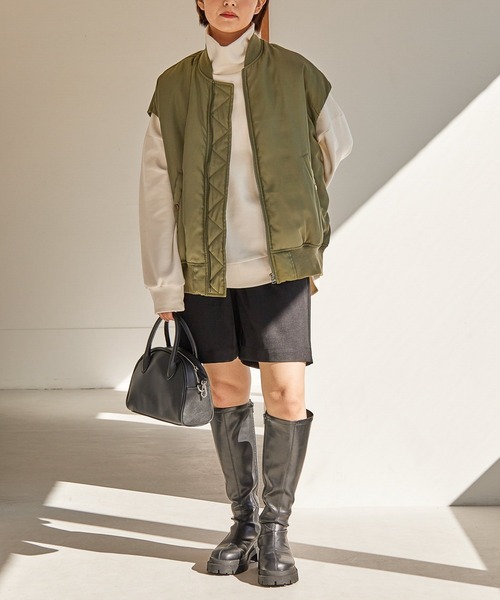 Heather（ヘザー）の「MA-1ベスト  262846（MA-1・レディース・オリーブ/ブラック・FREE）」の10枚目の写真