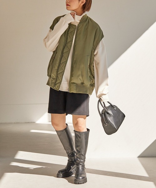 Heather（ヘザー）の「MA-1ベスト  262846（MA-1・レディース・オリーブ/ブラック・FREE）」の11枚目の写真