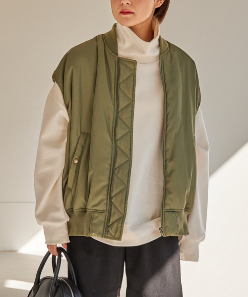 Heather（ヘザー）の「MA-1ベスト  262846（MA-1・レディース・オリーブ/ブラック・FREE）」の12枚目の写真